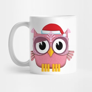 Owl Santa Claus pink Mug